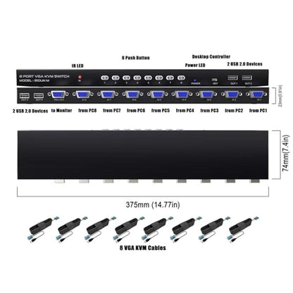 VGA KVM Switch: 8 Port Premium High-End Solution – Close-up Detail