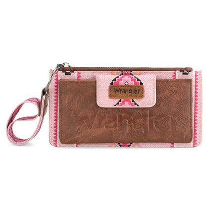 Wallet Wrangler: Wrangler Aztec Clutch Wristlet Wallet – In Use