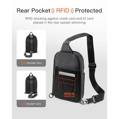 Sling Bag: Inateck Sling Bag X-Row with RFID Blocking – In Use