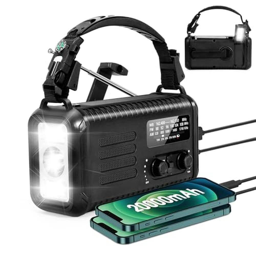 Emergency Radio: Condor 20000mAh Hand Crank AM FM NOAA – Front View