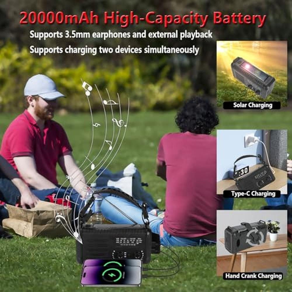 Emergency Radio: Condor 20000mAh Hand Crank AM FM NOAA – Packaging
