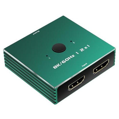 HDMI Switch 4K 120Hz: 2-Port Monitor Switch with HDMI 2.1 – Front View