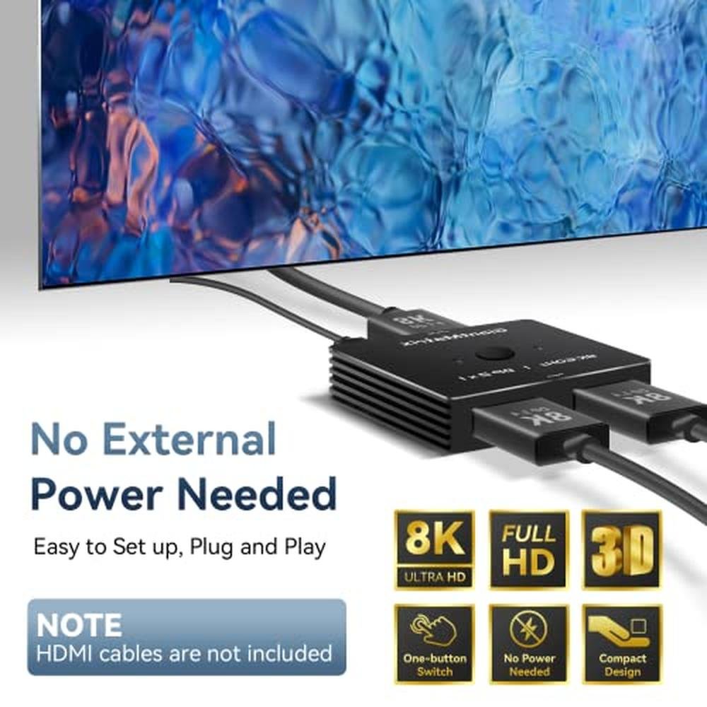 HDMI Switch 4K 120Hz: 2-Port Monitor Switch with HDMI 2.1 – In Use