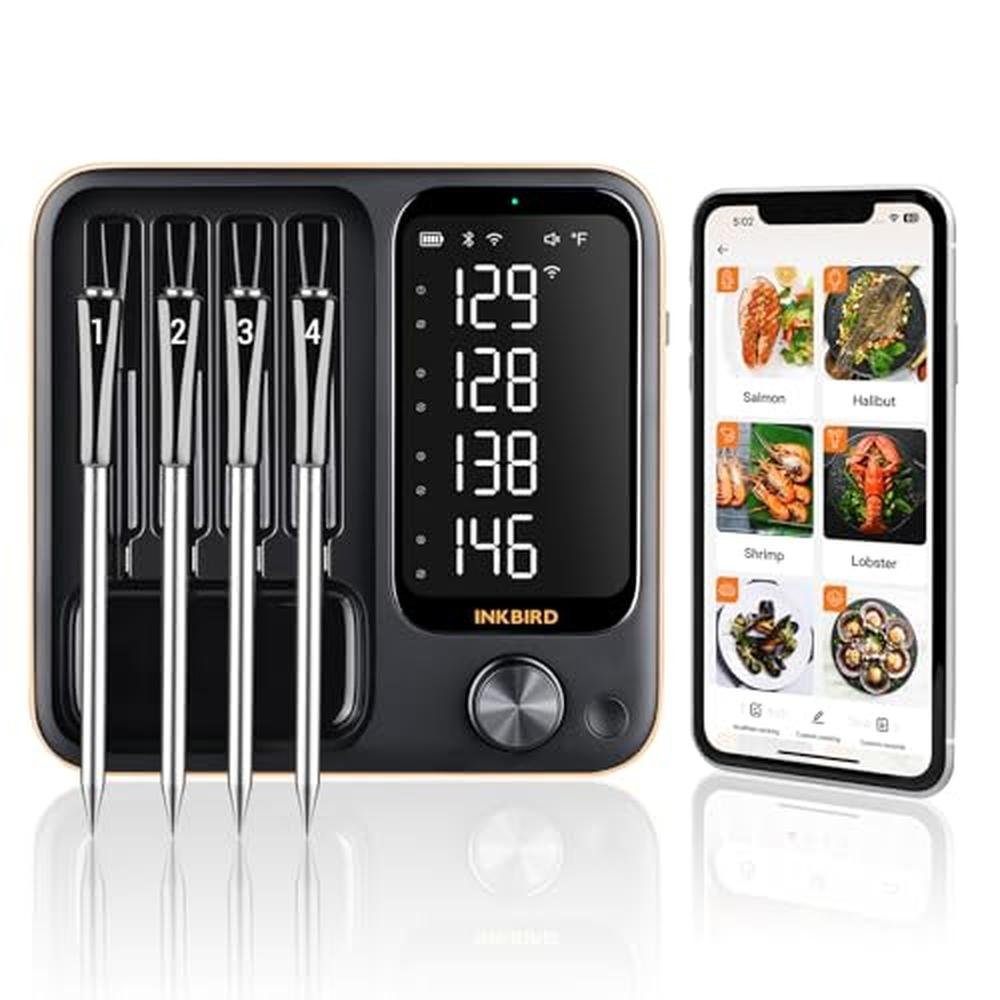 WiFi Probe: INKBIRD INT-14-BW 4-Probe Wireless Meat – Front View