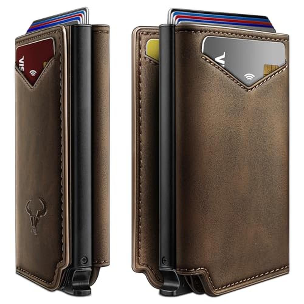BULLIANT Men Wallet Leather Wallet Card Holders Money Clip – Front View