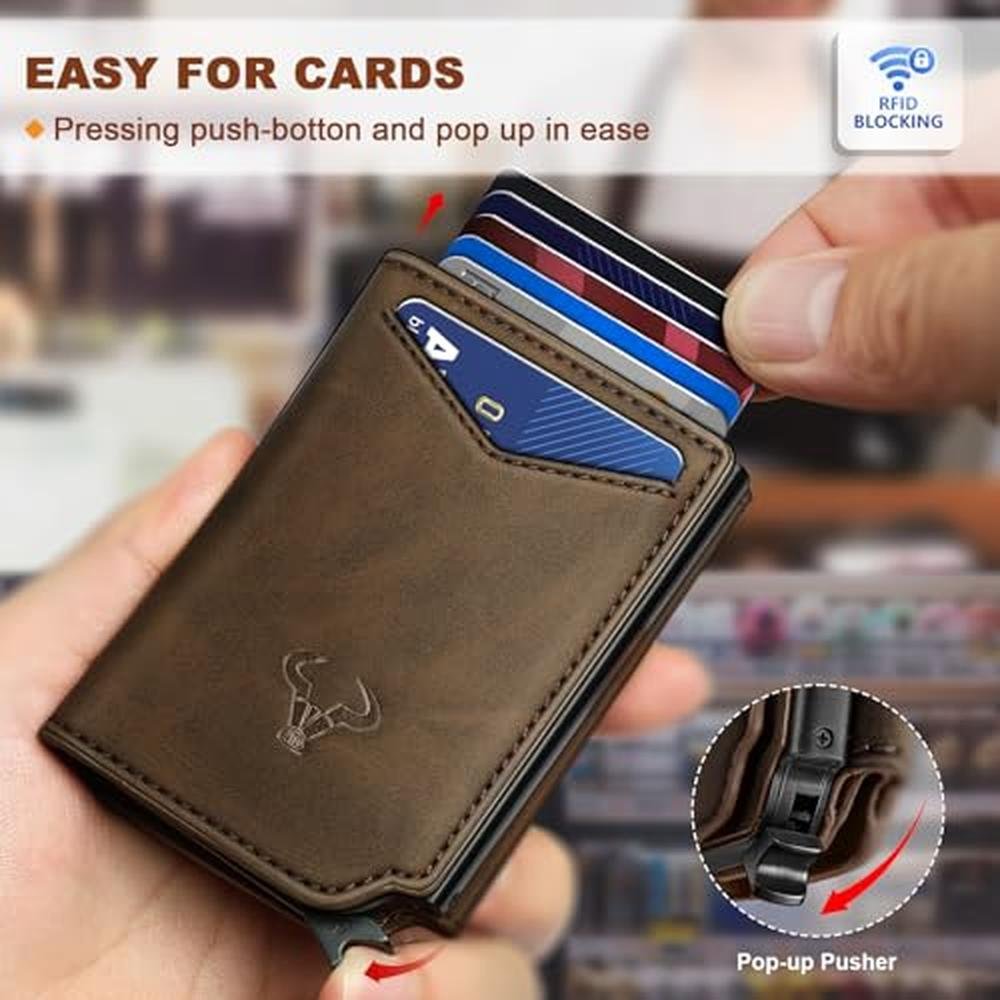 BULLIANT Men Wallet Leather Wallet Card Holders Money Clip – In Use