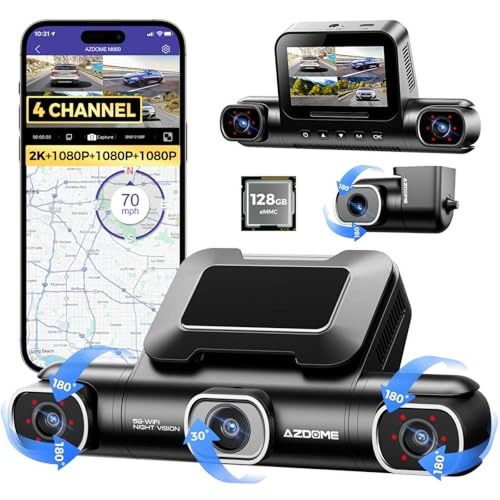 AZDOME 360 4 Channel Dash Cam – Front View