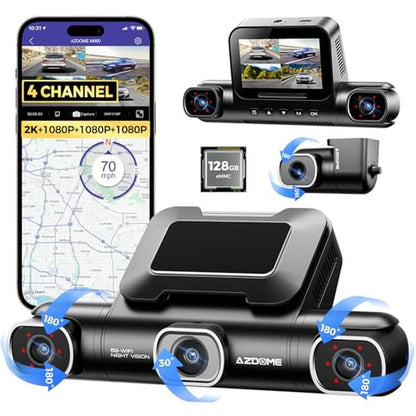 AZDOME 360 4 Channel Dash Cam – Front View