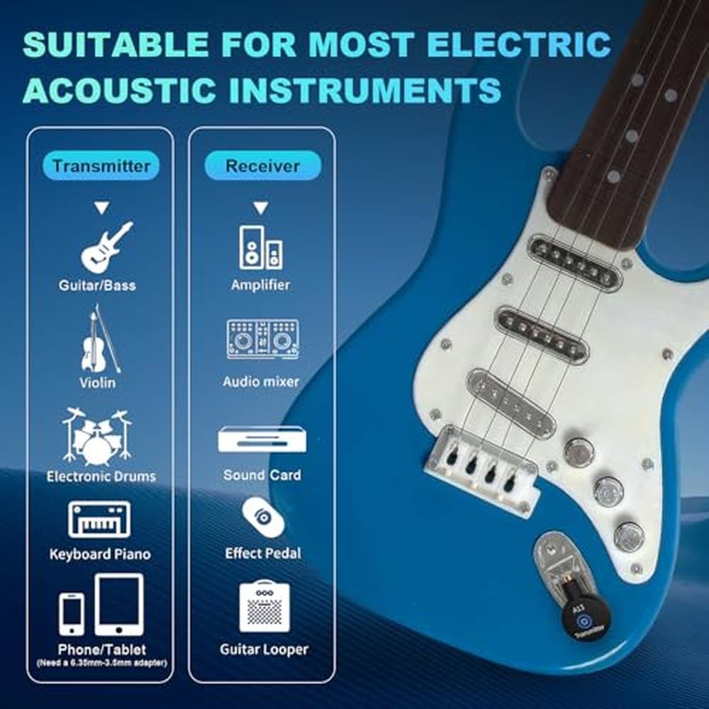 Guitar Bass: A13 Wireless Guitar System 2.4GHz Transmitter – In Use