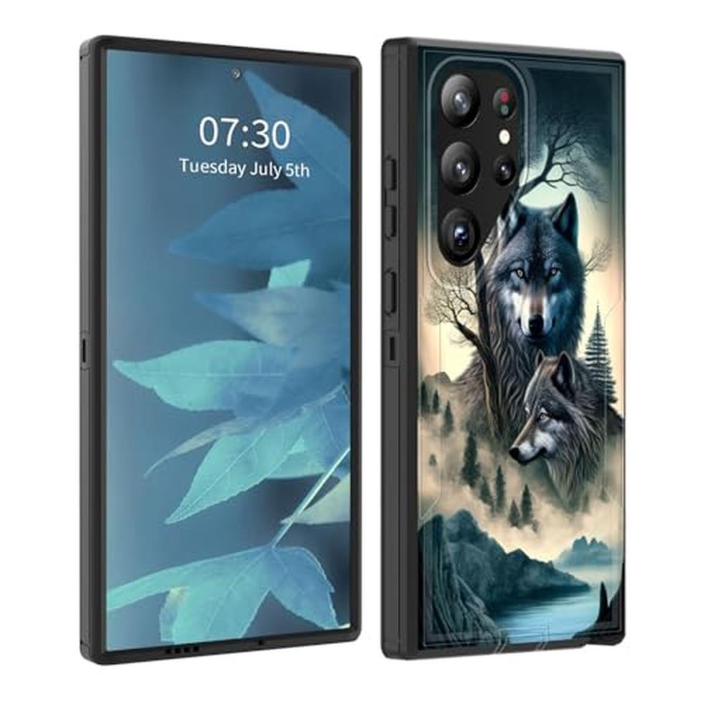 Galaxy S25 Ultra Case: BFUKVOU Forest Wolf Design – Front View