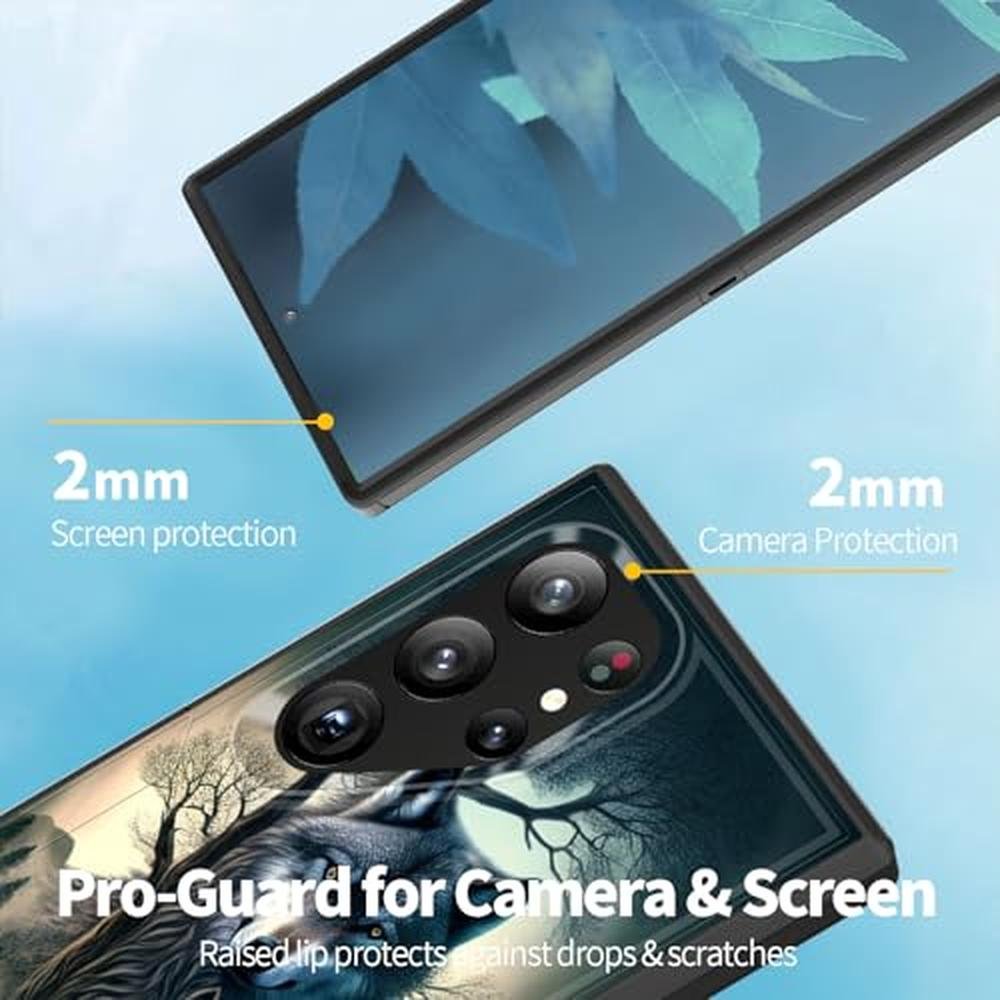 Galaxy S25 Ultra Case: BFUKVOU Forest Wolf Design – In Use