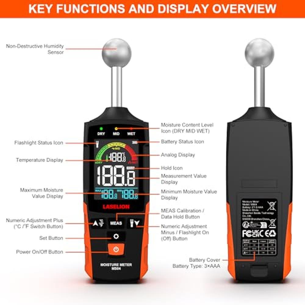 Moisture Meter: LASELION MS04 – Side View