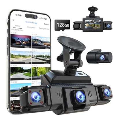 360 View: 4 Channel Dash Cam Front and Rear Left Right – Front View