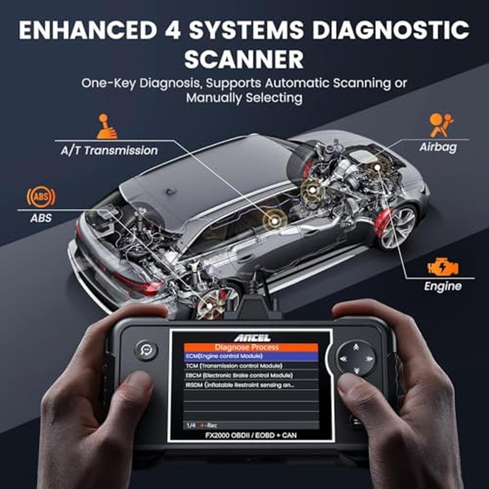Scanner Tool: ANCEL FX2000 Plus OBD2 Diagnostic Tool with – Side View