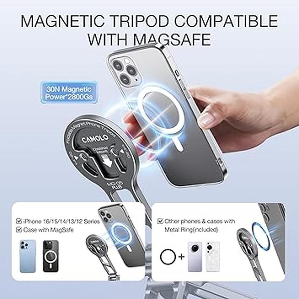 Phone Tripod: CAMOLO GEEK MG-05 Plus Foldable Magnetic – Side View