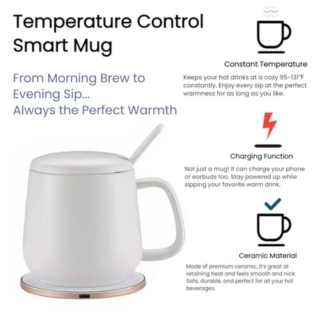 Ceramic Cetuximise Smart Mug: 13 Oz Premium Ceramic Coffee – In Use