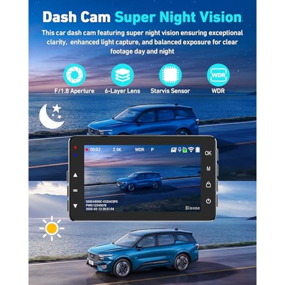 Dash Cam: Biuone Front and Rear 2.5K Dual Dash Camera – Packaging