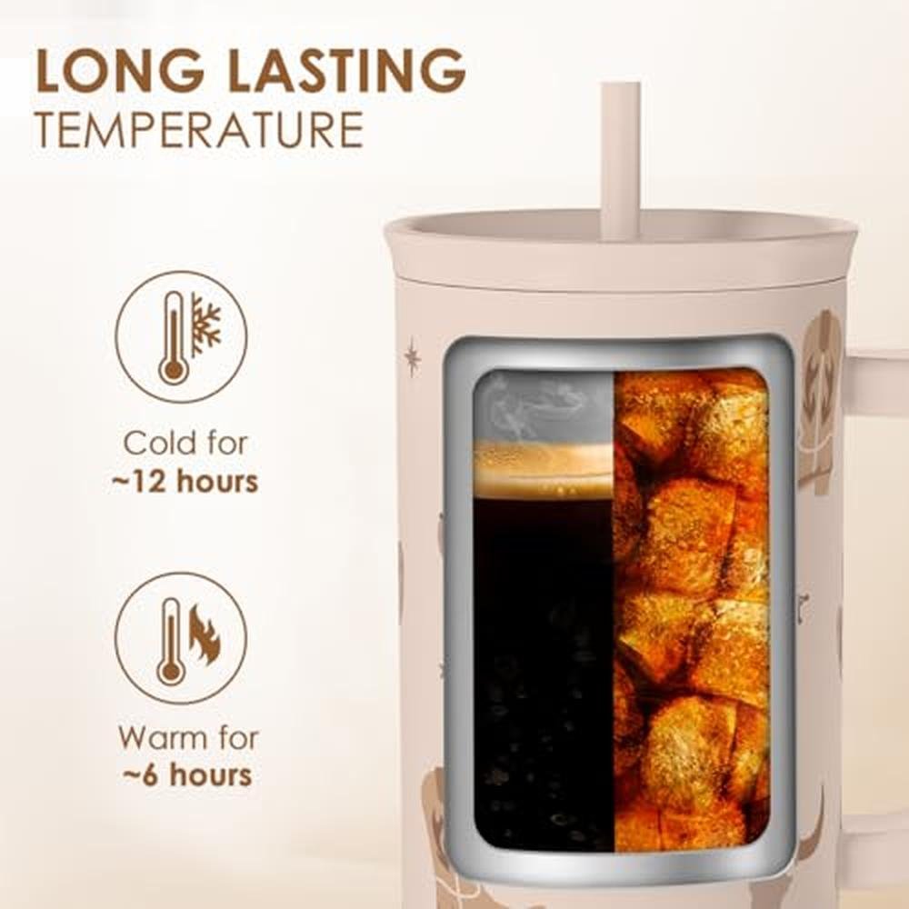 Cowgirl Tumbler: 40oz Stainless Steel Travel Coffee Mug – In Use