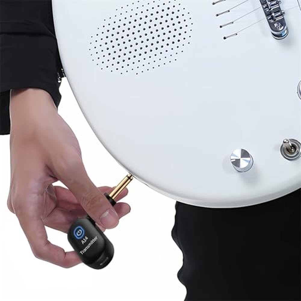 Guitar System: 2.4 GHz Rechargeable Audio Transmitter and – Side View
