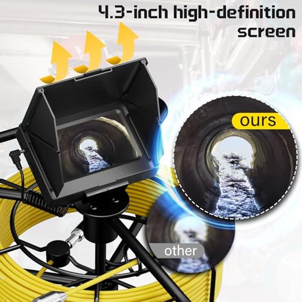 Action Camera 30m: Sewer Camera 100ft/30M 4.3 Pipe Drain – Side View