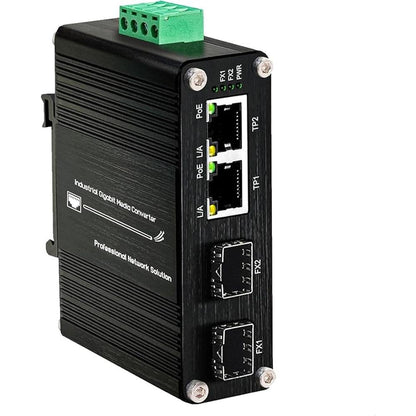 2-Port PoE Gigabit Ethernet Switch with Dual SFP Ports – Front View