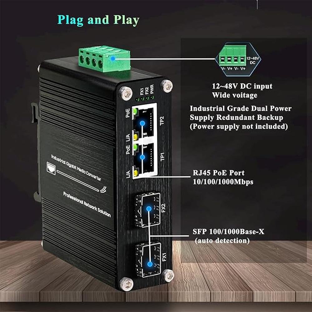2-Port PoE Gigabit Ethernet Switch with Dual SFP Ports – Packaging