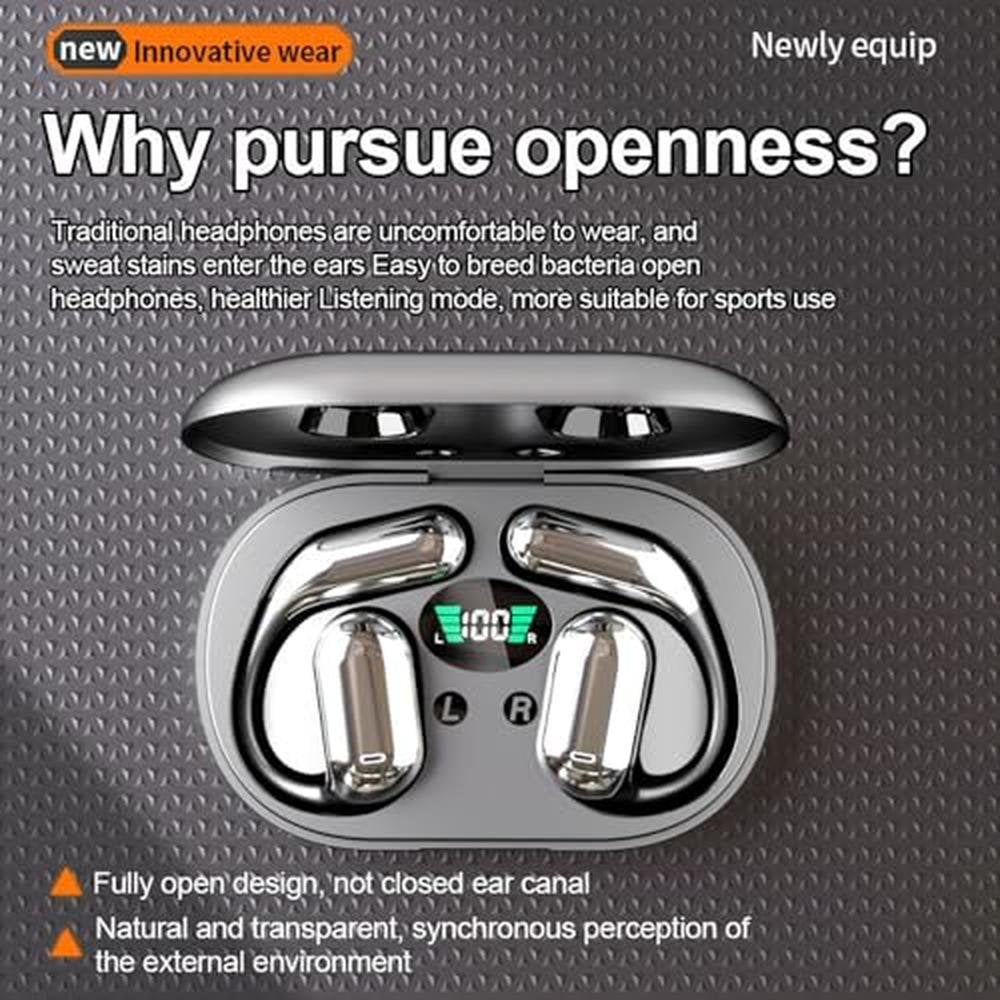 Open Ear Earbuds: mocaQ16 Bluetooth 5.3 Bone Conduction – Side View
