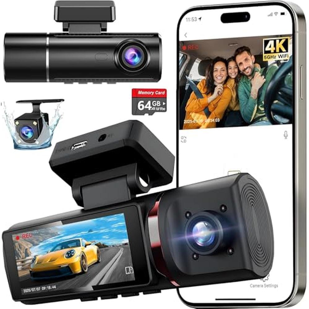 Dash Channel: 3 Channel 4K Dash Cam Front 1080p Rear and – Front View