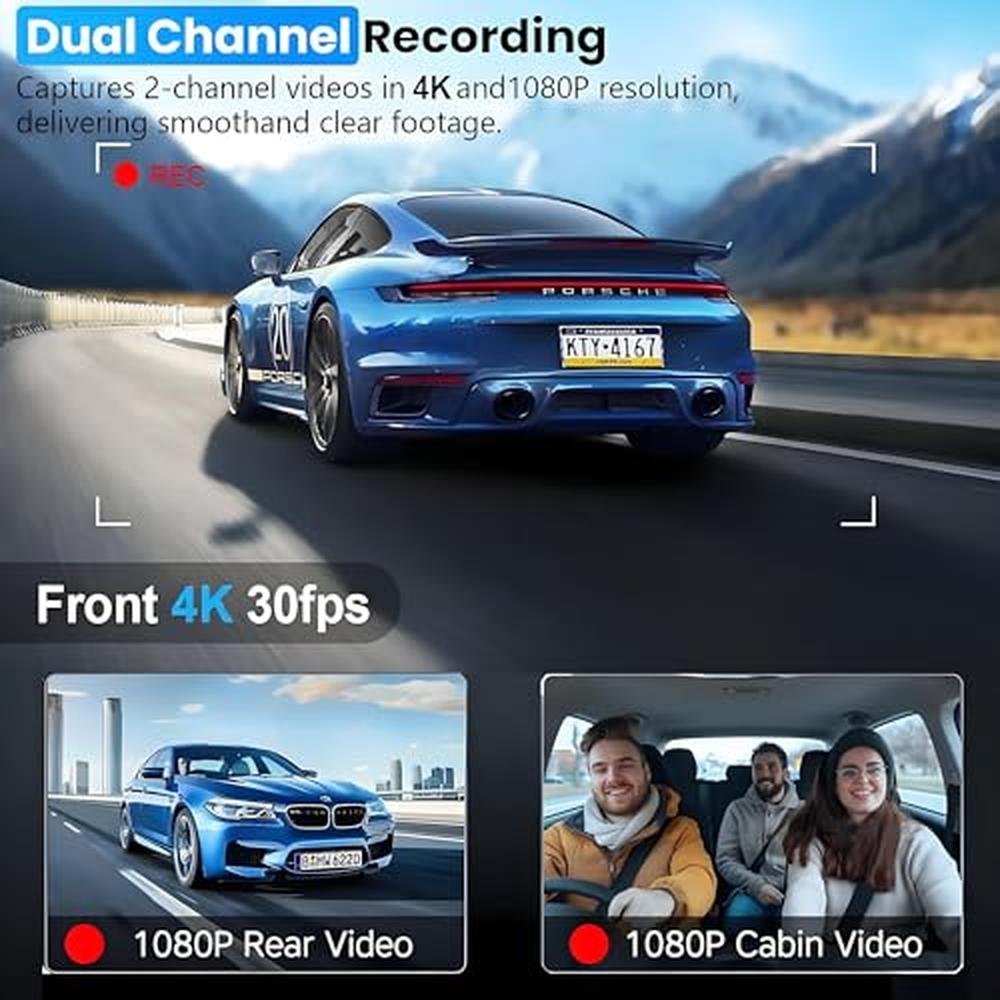 Dash Channel: 3 Channel 4K Dash Cam Front 1080p Rear and – Side View