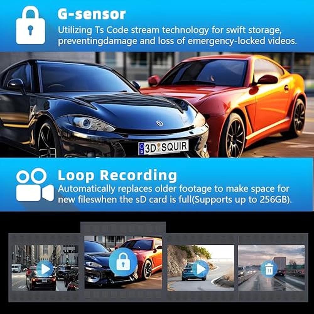 Dash Channel: 3 Channel 4K Dash Cam Front 1080p Rear and – In Use