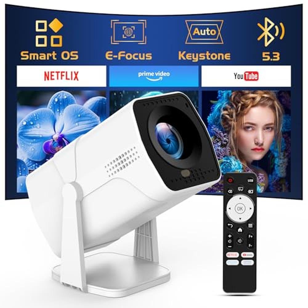 Projector Netflix: TMY 1080P Movie Projector with WiFi and – Front View