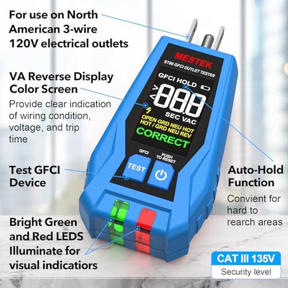 Electric Tester Kit: MESTEK 3-Piece Premium Tester Tool Set – Close-up Detail