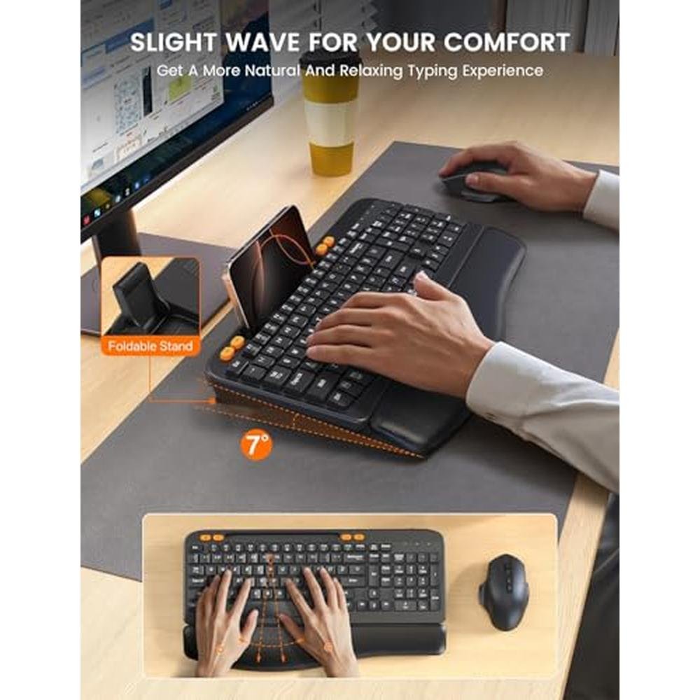 Wireless Keyboard Mouse Combo – Side View