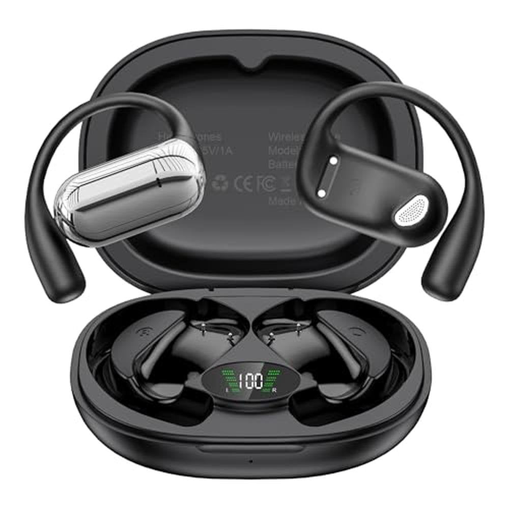 Language Earbuds: OWS 3 in 1 Translation Earbuds Real-Time – Front View