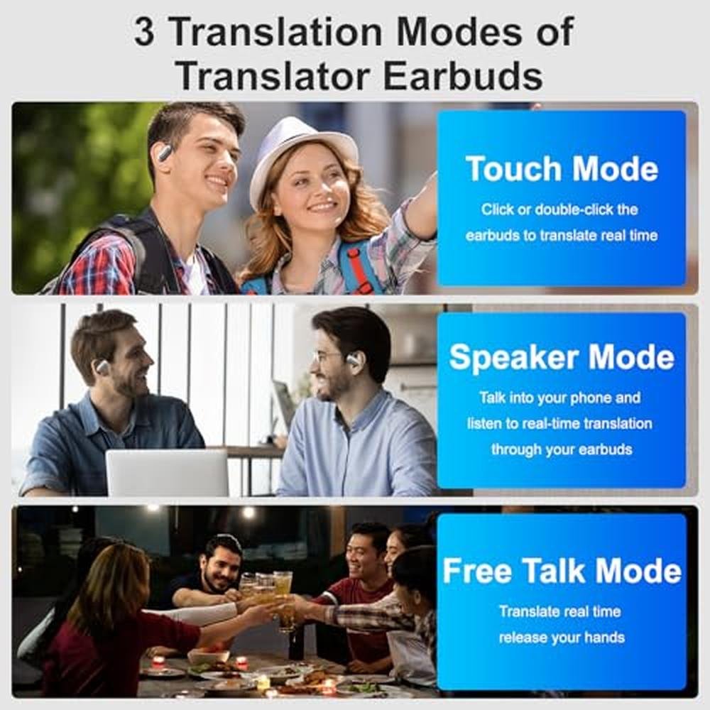 Language Earbuds: OWS 3 in 1 Translation Earbuds Real-Time – Close-up Detail