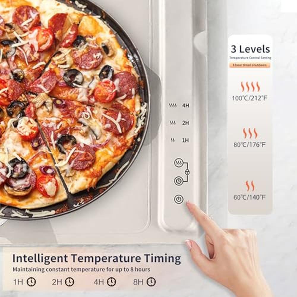 Heating Mat: Fast Warming Mat for Food with 3 Temperature – Side View