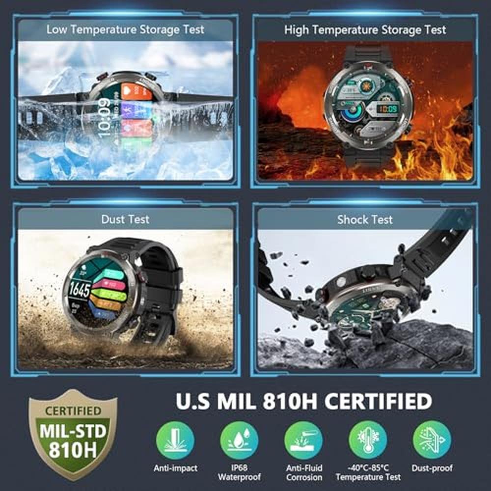 Watch Men: Military Smart Watch for Men 100 Days Battery – In Use
