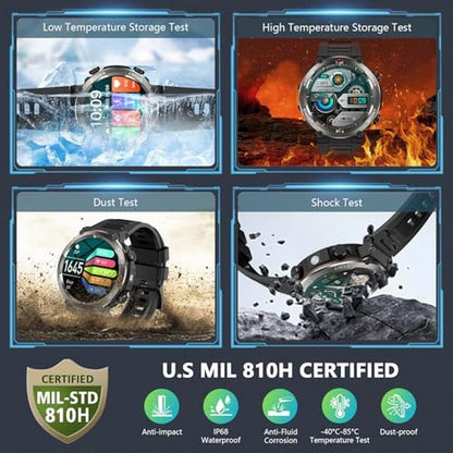 Watch Men: Military Smart Watch for Men 100 Days Battery – In Use