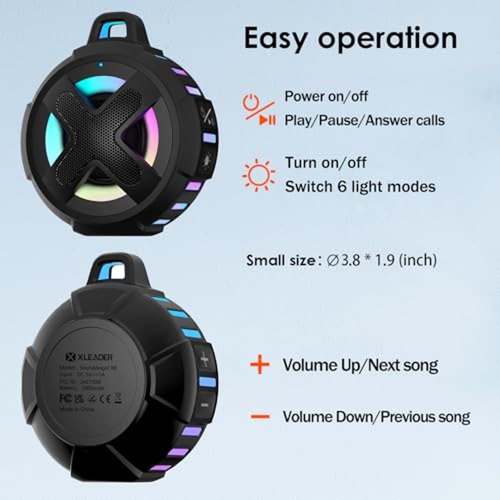 Upgraded Bluetooth Speaker: XLeader X8 Waterproof Shower – Close-up Detail