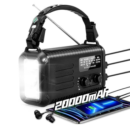 Emergency Crank Radio: Puyinii 20000mAh NOAA AM FM Portable – Front View