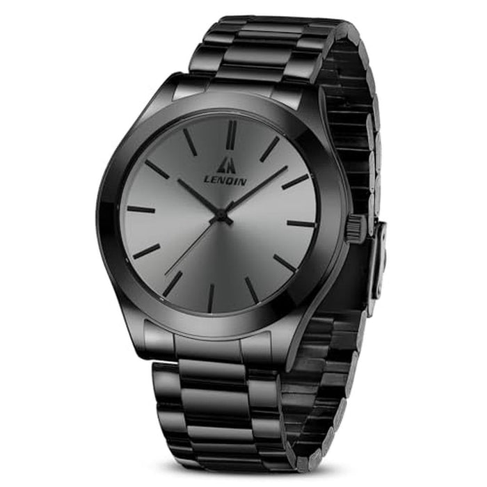 Lenqin Mens Watches: LN LENQIN Stainless Steel Watch – Front View