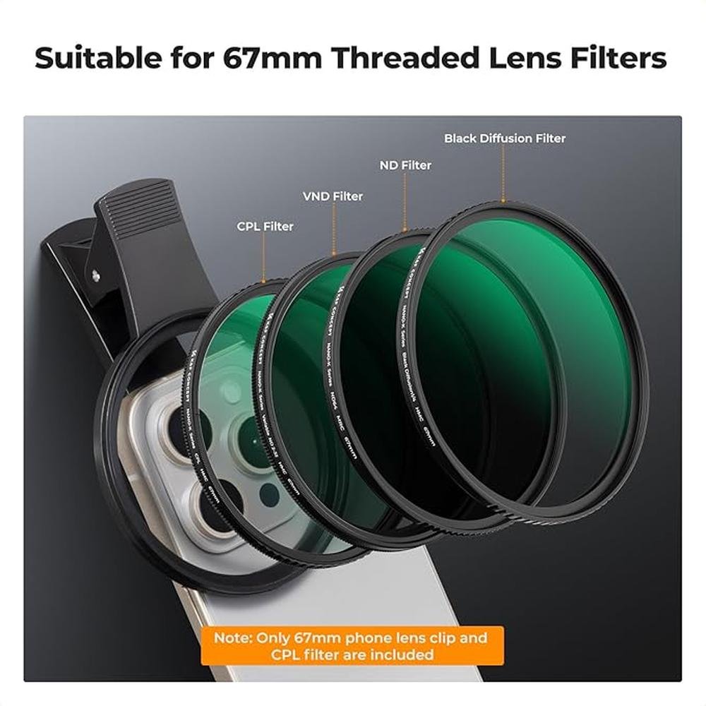 Filter Concept: K-F Concept 67mm Clip-on CPL Phone Camera – In Use