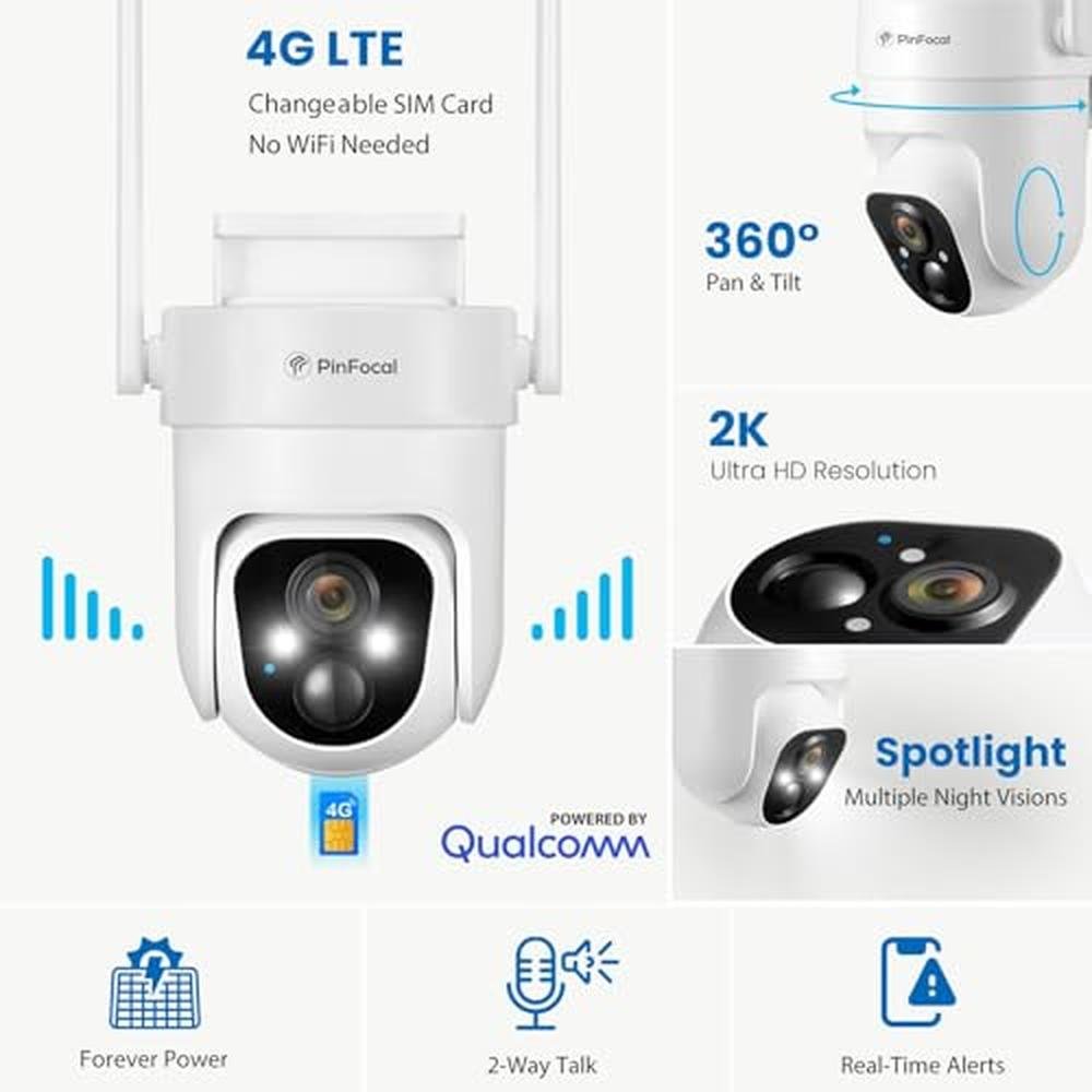 Pinfocal LTE: Pinfocal 4G LTE Cellular Security Camera – Side View