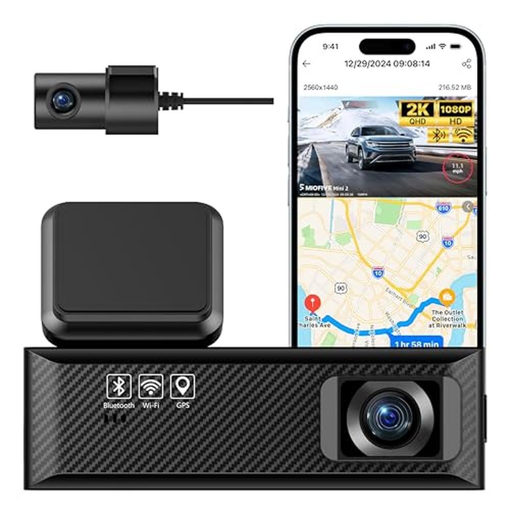 Dash Cam: Miofive Dash Cam Mini 2 2K+1080P FHD – Front View