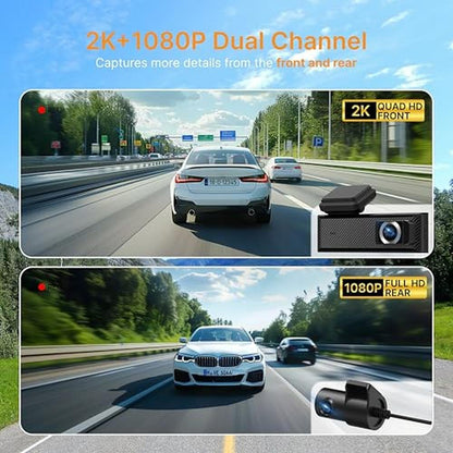 Dash Cam: Miofive Dash Cam Mini 2 2K+1080P FHD – Side View