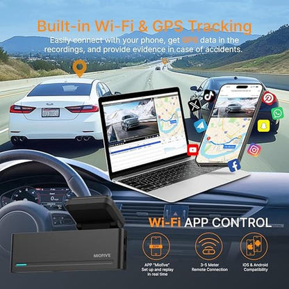 Dash Cam: Miofive Dash Cam Mini 2 2K+1080P FHD – Close-up Detail