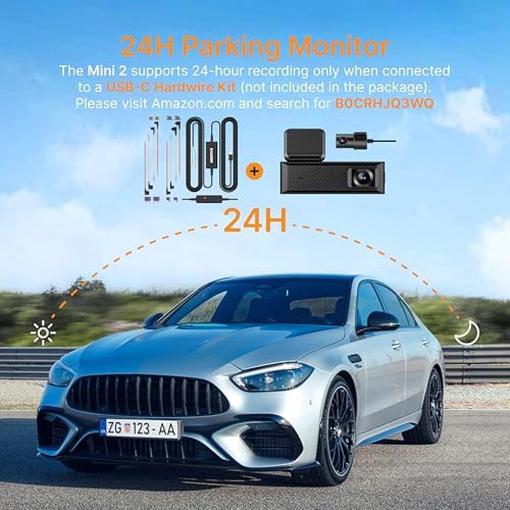 Dash Cam: Miofive Dash Cam Mini 2 2K+1080P FHD – In Use