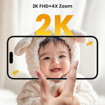 Premium Baby Monitoring: ieGeek 2K HD WiFi-Free Baby – Close-up Detail