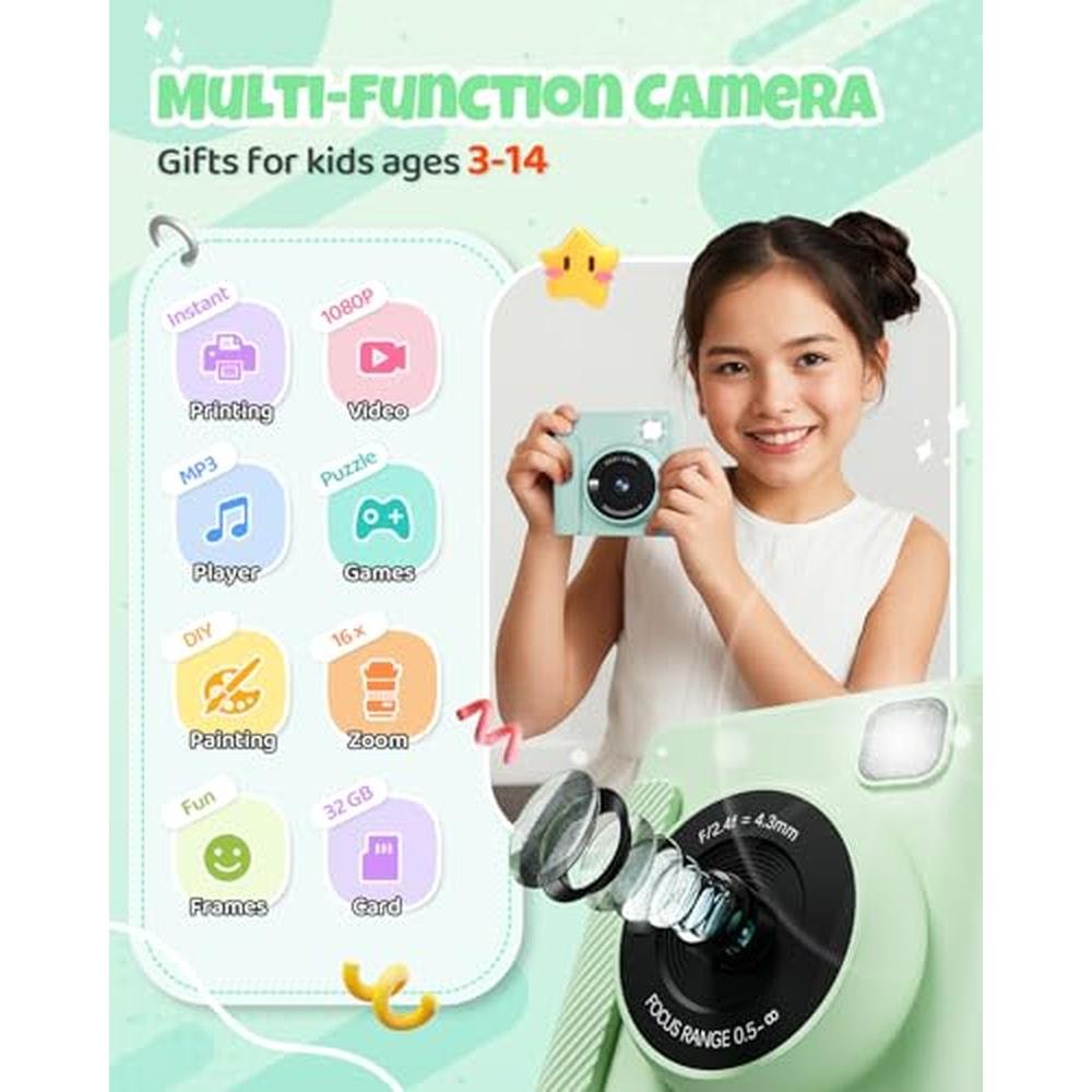 Kids Instant Print Camera: TIATUA – Side View