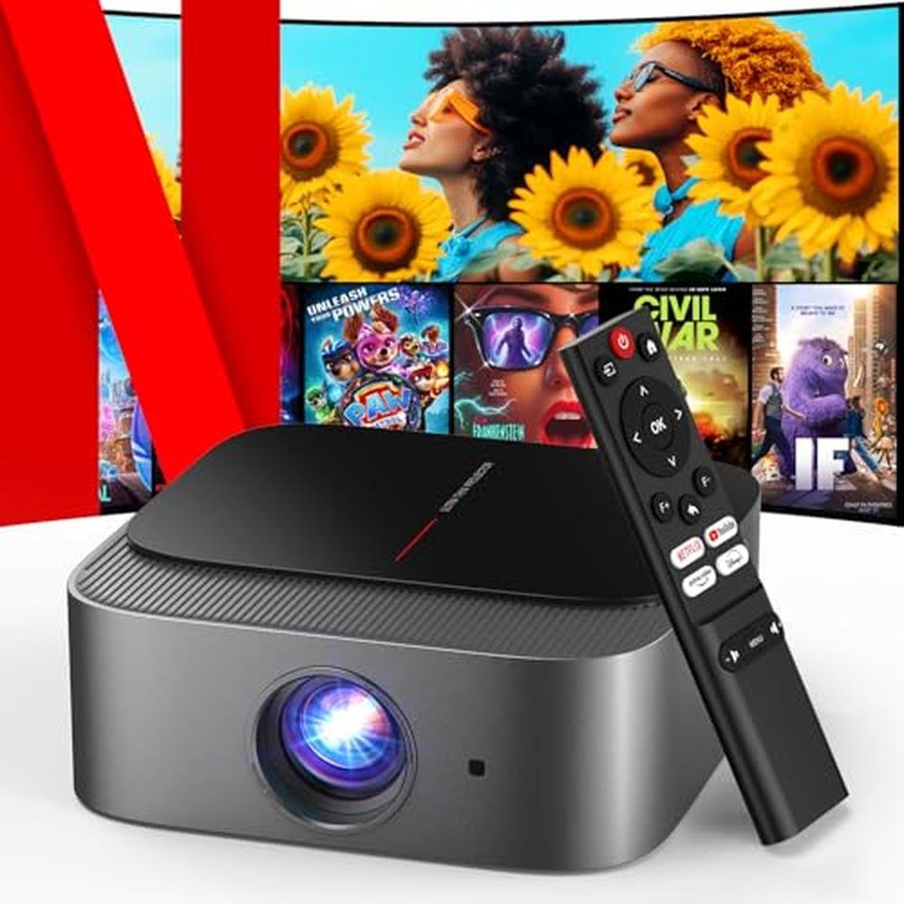 Netflix Projector: DBPOWER E2 Smart Mini Projector with – Front View